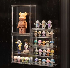Vitrine transparente à 3 niveaux pour figurines 