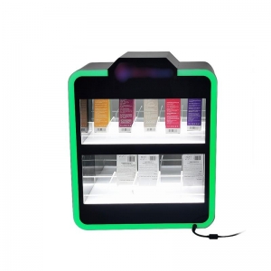 Présentoir de cigarette électronique de luxe en acrylique à 2 couches avec LED 