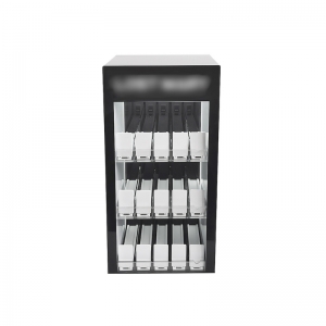 Armoire vape noire en plexiglas à 3 niveaux pour cigarettes électroniques 