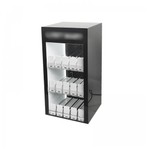 Armoire vape noire en plexiglas à 3 niveaux pour cigarettes électroniques 