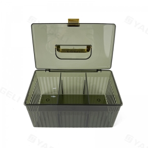 Boîte de rangement en plastique vert robuste pour cartes graduées 
