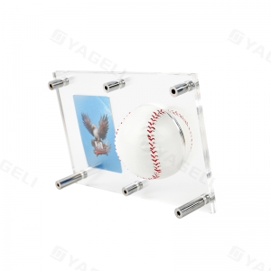 Présentoir de bureau en acrylique pour ballons de sport et cartes 