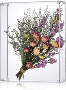 Boîte de présentation de fleurs préservées en acrylique en gros