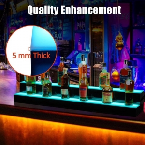 Présentoir à vin en acrylique à 2 niveaux de 48 pouces avec LED 