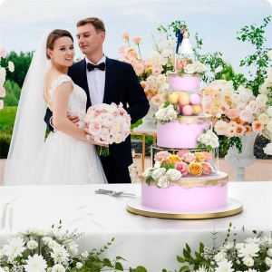 Présentoir à gâteaux rond en acrylique transparent, DIY, pour fête 