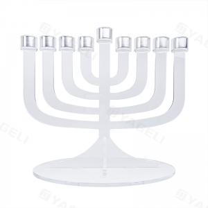 Menorah de Hanoukka en acrylique transparent 