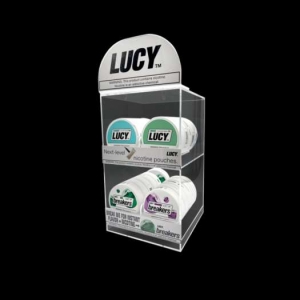 Présentoir en acrylique pour sachets de nicotine 