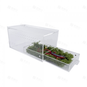 Cage de transport pour reptiles en acrylique, style tiroir 
