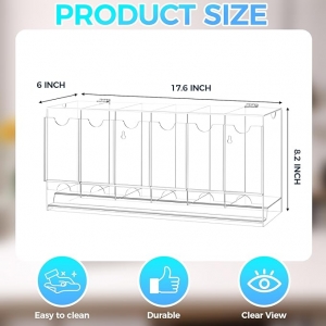Distributeur de collection en acrylique transparent à 6 emplacements 