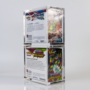 Boîte de protection et présentoir empilable en acrylique pour boosters Pokémon TCG 