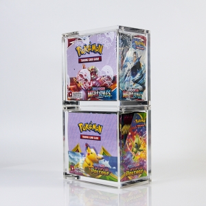 Boîte de protection et présentoir empilable en acrylique pour boosters Pokémon TCG