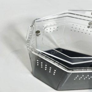 Boîtier de cercueil en acrylique noir résistant aux UV 