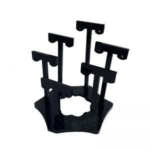 Présentoir à bijoux à plusieurs niveaux en acrylique noir résistant aux UV