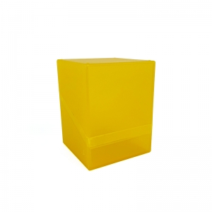 Boîte de rangement pour cartes à collectionner en plastique jaune mat résistant 
