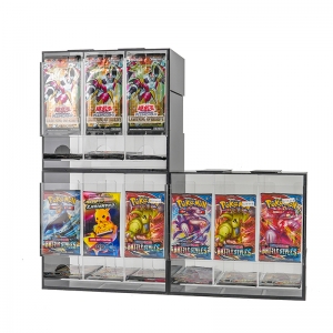 Distributeur de boosters en acrylique noir empilable à 3 emplacements 