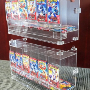 Distributeur empilable en acrylique transparent à 6 compartiments pour boosters de cartes à collectionner 