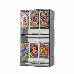 Distributeur de boosters en acrylique noir empilable à 3 emplacements 