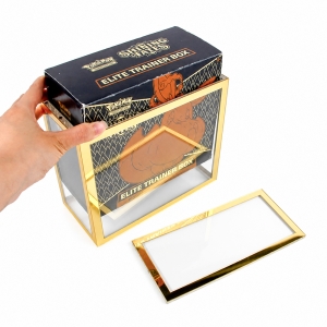 Boîtier magnétique de luxe en acrylique miroir doré pour boîte ETB 