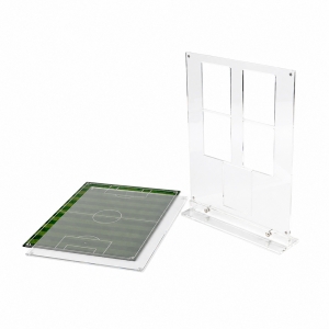 Cadre d'affichage magnétique en acrylique pour cartes de sport avec fond de terrain de football 