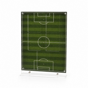 Cadre d'affichage magnétique en acrylique pour cartes de sport avec fond de terrain de football 