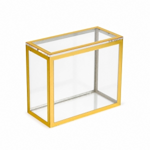 Boîtier magnétique de luxe en acrylique miroir doré pour boîte ETB 
