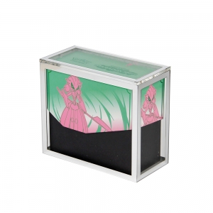 Boîte ETB de luxe en acrylique miroir argenté résistante aux UV avec étui magnétique 