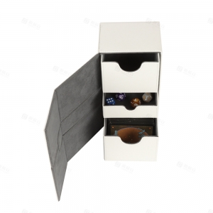 Boîte de rangement de jeu en cuir PU YAGELI avec porte-dés 
