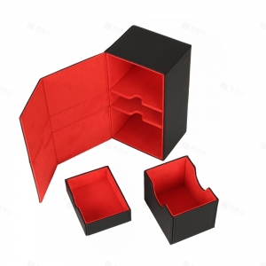 Boîte de rangement de jeu en cuir PU YAGELI avec porte-dés