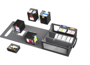 Boîte organisatrice de cartes multifonction en cuir PU pour rangement de cartes à collectionner 