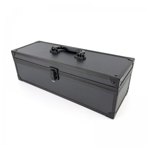 Étui de rangement noir en aluminium pour cartes à collectionner avec toploaders 