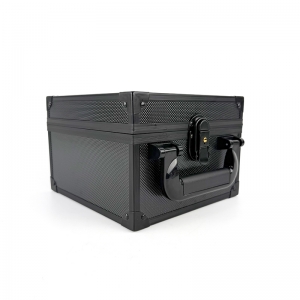 Étui de rangement noir en aluminium pour cartes à collectionner avec toploaders 