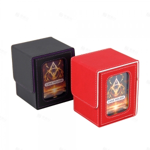 Boîte de jeu de cartes en cuir PU YAGELI