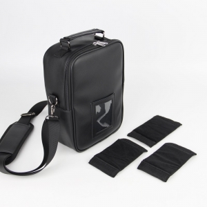 Sac bandoulière noir Oxford pour cartes à collectionner avec fenêtre d'affichage 