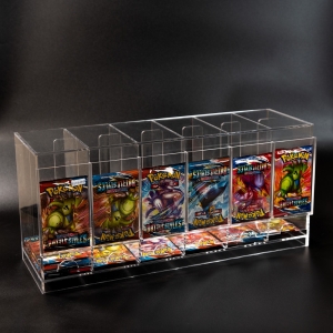 Distributeur de boosters en acrylique transparent à 6 emplacements, support empilable pour paquets de cartes à collectionner 