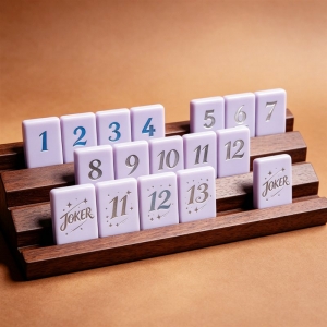 Jeu de tuiles Rummy en acrylique violet 