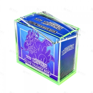 Vitrine ETB en acrylique avec fond coloré | Accessoires TCG YAGELI
