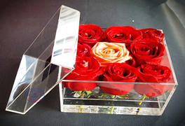 Commentaires sur les clients de la boîte à fleurs acryliques